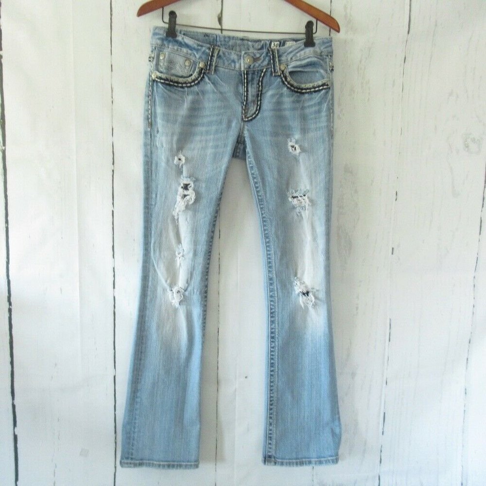 Miss Me Jeans Signature Boot Destroyed Light Wash